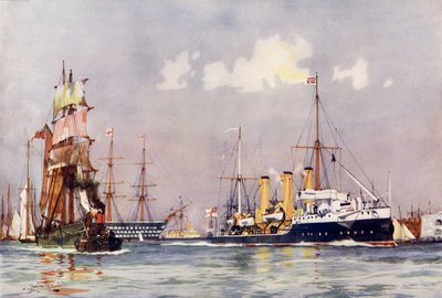 The Speedy lämnar Portsmouth av Charles Edward Dixon