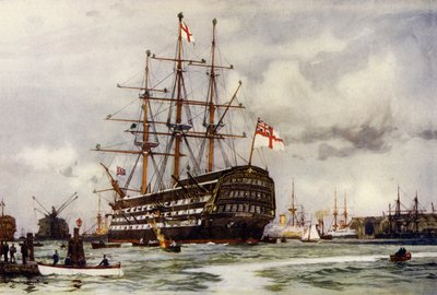 Segern i Portsmouth, kom in i hamnen från senaste kommissionen i november 1812 av Charles Edward Dixon