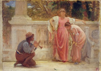 The Green Lizard, 1902 (penna och olja ombord) av Charles Edward Perugini