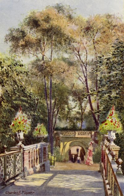 London Zoo: Tunnel, från Canal Bridge (färg litho) av Charles Edwin Flower