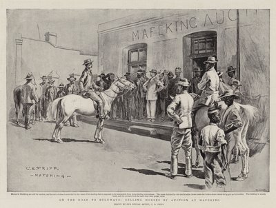 På väg till Bulawayo, försäljning av hästar på auktion i Mafeking av Charles Edwin Fripp