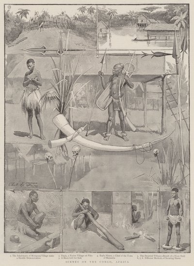 Scener i Kongo, Afrika av Charles Edwin Fripp