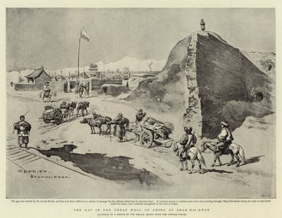 Klyftan i kinesiska muren i Shan-Hai-Kwan av Charles Edwin Fripp