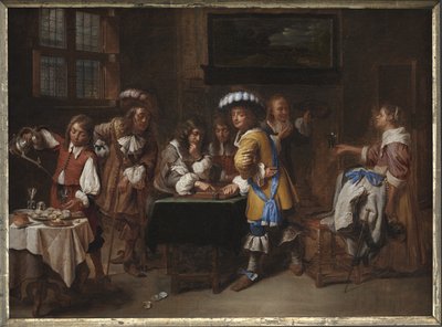 Trictrac-spelare av Charles Emanuel Biset