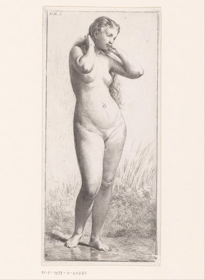 Stående naken kvinna av Charles Emile Jacque (attributed to)