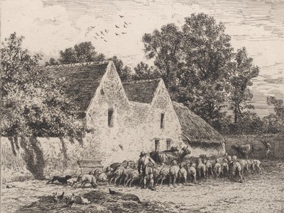 En gård, 1864. av Charles Emile Jacque