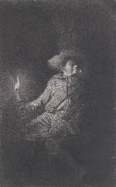 En man i en grotta, 1842. av Charles Emile Jacque