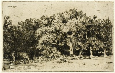 En del av skogen Fontainebleau av Charles Emile Jacque