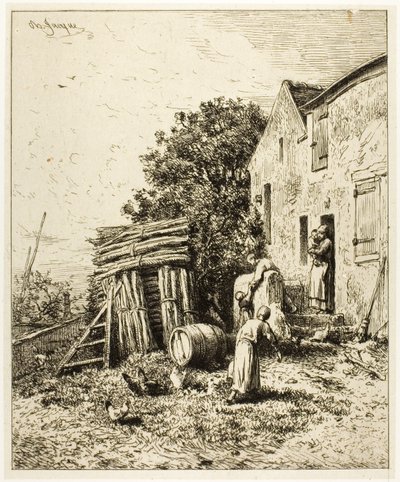 En rustik bostad av Charles Emile Jacque