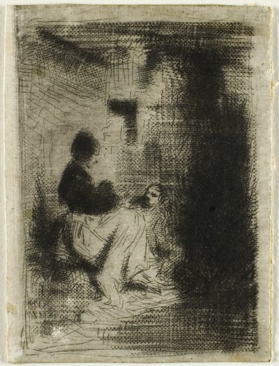 En kvinna och hennes barn av Charles Emile Jacque