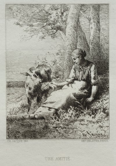 Tillgivenhet. av Charles Emile Jacque