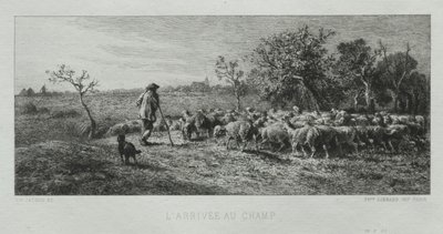 Anländer till fältet av Charles Emile Jacque