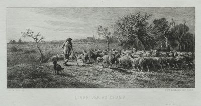 Anländer till fältet. av Charles Emile Jacque