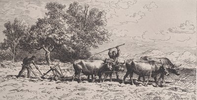 Team of Oxen, 1868. av Charles Emile Jacque
