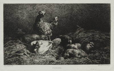 Kycklingar av Charles Emile Jacque
