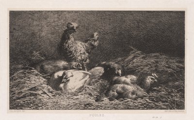 Kycklingar, 1867. av Charles Emile Jacque