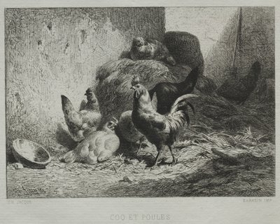Tupp och höns av Charles Emile Jacque