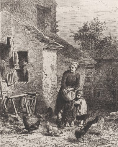 Hörn av gården, 1864. av Charles Emile Jacque