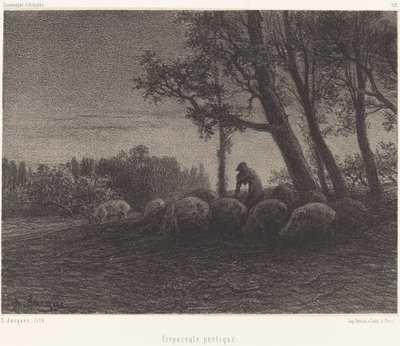 Poetisk skymning av Charles Emile Jacque
