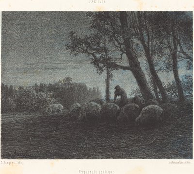 Poetisk skymning av Charles Emile Jacque