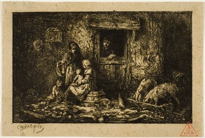 Dörren till en bondgård av Charles Emile Jacque