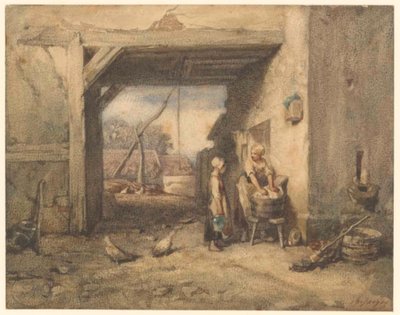 En bondgård av Charles Emile Jacque