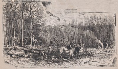 Februari från Album of Rustic Subjects, 1859. av Charles Emile Jacque