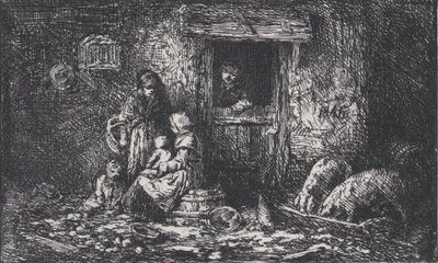 Porten till gården, ca. 1850. av Charles Emile Jacque