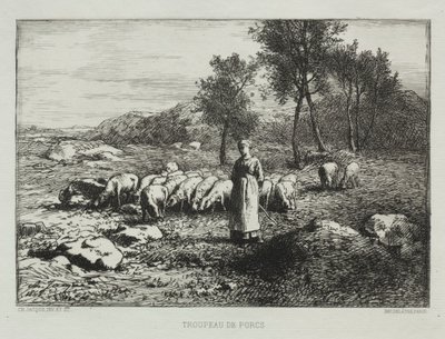 Svinhjord, 1868. av Charles Emile Jacque