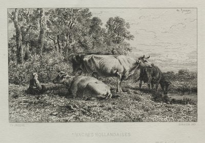 Holland Cows. av Charles Emile Jacque