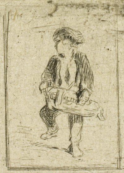 Hurdy-Gurdy-spelare av Charles Emile Jacque