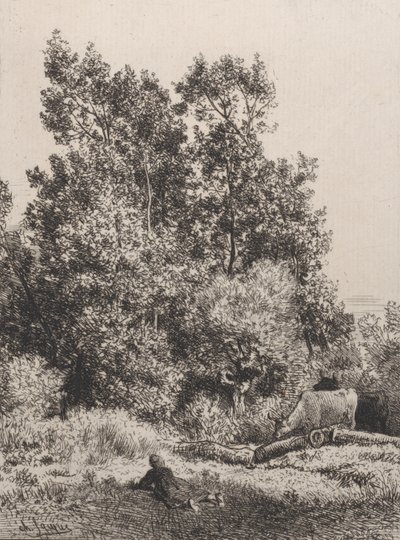 Landskap, 1864. av Charles Emile Jacque