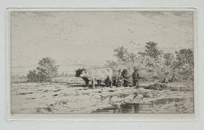 Landskap, Arbetare, 1845. av Charles Emile Jacque