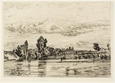Landskap nära Asnières av Charles Emile Jacque