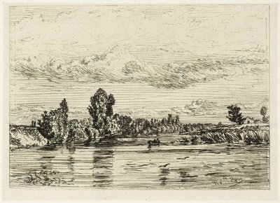 Landskap nära Asnières av Charles Emile Jacque