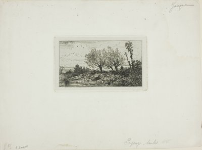 Landskap, pilträd av Charles Emile Jacque