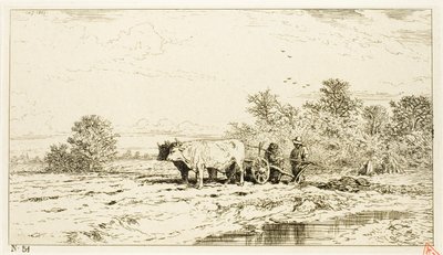 Landskap med lantarbetare av Charles Emile Jacque