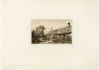 Landskap med bondehem av Charles Emile Jacque