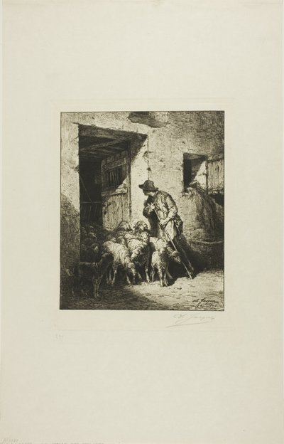 Att släppa ut fåren av Charles Emile Jacque