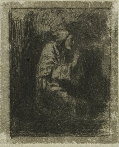 Munk vid bön av Charles Emile Jacque