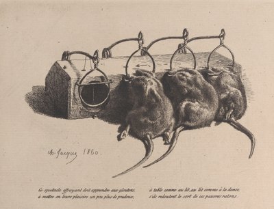 Musfälla, 1860. av Charles Emile Jacque