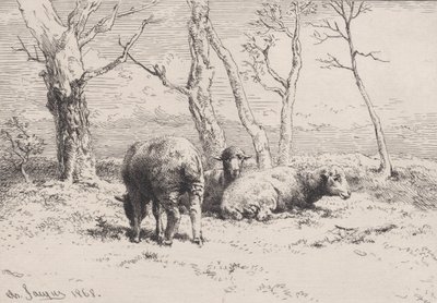 Får, 1868. av Charles Emile Jacque