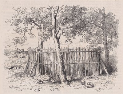 Skolpark, från Magasin Pittoresque, ca. 1852. av Charles Emile Jacque