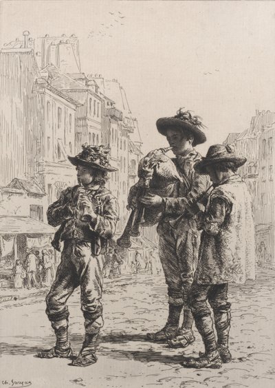 Pifferaris, 1864. av Charles Emile Jacque