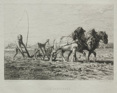 Plöjning. av Charles Emile Jacque
