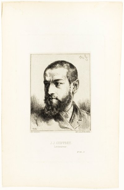 Porträtt av J.J. Guiffrey av Charles Emile Jacque