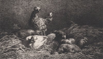 Höns, 1867. av Charles Emile Jacque