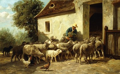 Återvänder hem, av Charles Emile Jacque