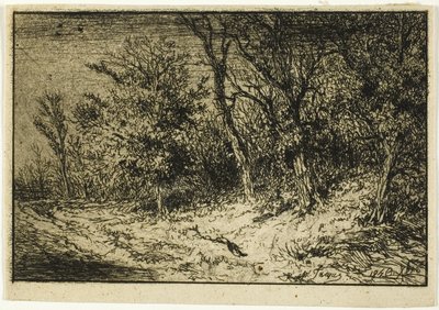 Vägen vid kanten av en skog av Charles Emile Jacque