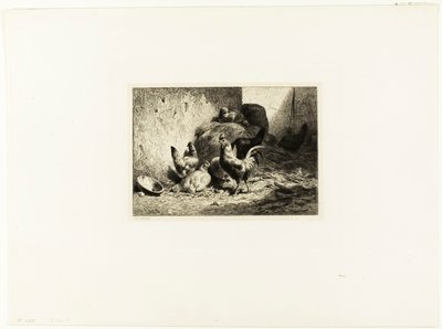 Tupp och höns av Charles Emile Jacque